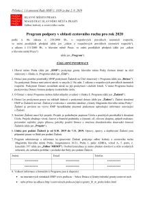 Program podpory v oblasti cestovního ruchu pro rok 2020