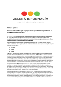 Soutěž Zelená informacím 2016, tisková zpráva CI2 z 20. 1. 2017