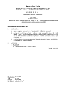 Usnesení Zastupitelstva hlavního města Prahy č. 8/128 ze dne 21. 6. 2019 k návrhu na úpravu rozpočtu kapitoly 06, odboru 62 - KUC MHMP a poskytnutí individuálních účelový