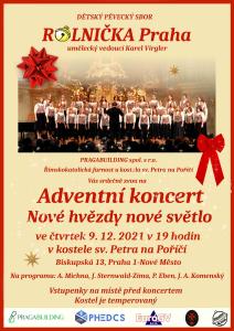 pozvánka na adventní koncert &#34;Nové hvězdy nové světlo&#34; dne 9. 12. 2021 v 19. hodin