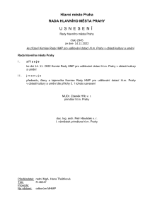 Usnesení Rady hlavního města Prahy číslo 2945 ze dne 14.11.2022 ke zřízení Komise Rady HMP pro udělování dotací hl.m. Prahy v oblasti kultury a umění