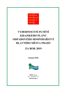 Vyhodnocení plnění Krajského plánu odpadového hospodářství hl. m. Prahy za rok 2019