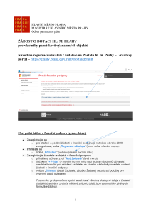 Návod - registrace žadatele na Grantový Portál  HMP