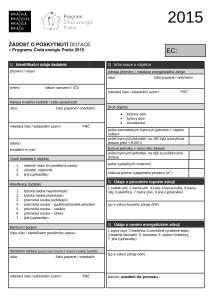 Formulář k Programu Čistá energie Praha 2015