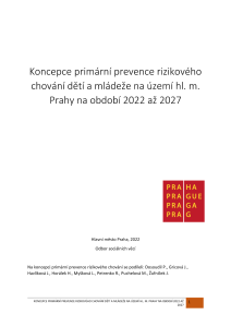 Koncepce primární prevence rizikového chování dětí 2022 až 2027