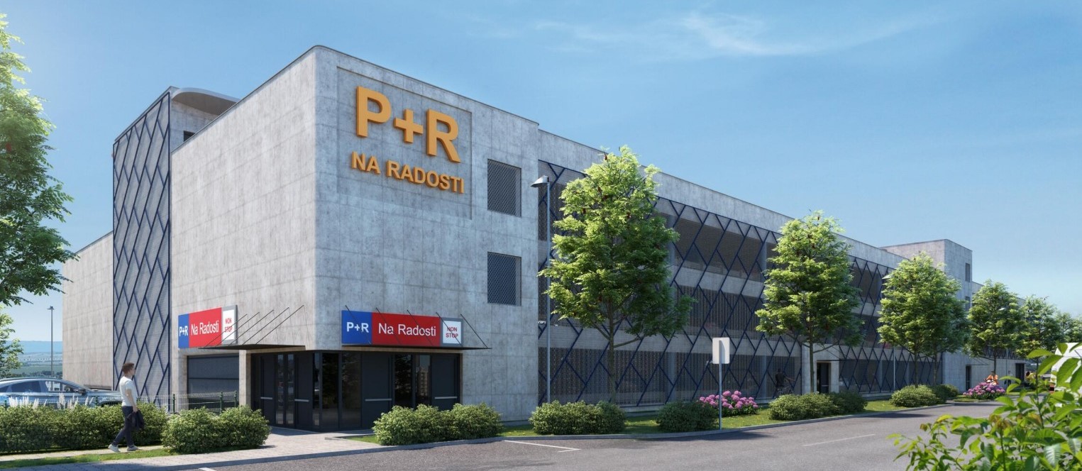 Vizualizace parkoviště P+R na Zličíně