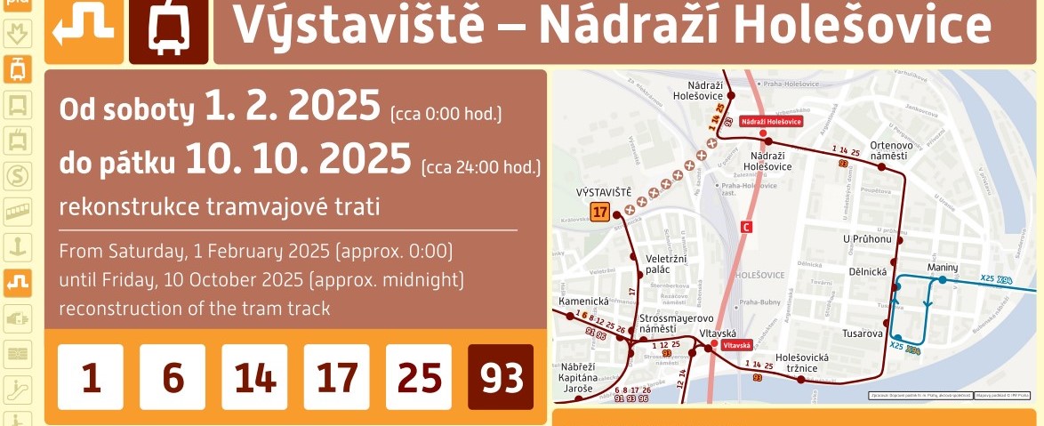 Leták TT Výstaviště - Nádraží Holešovice