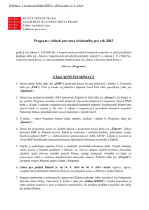 Program v oblasti prevence kriminality pro rok 2025