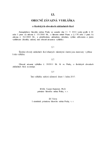 Obecně závazná vyhláška č. 13/2014 Sb. hl. m. Prahy