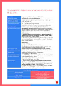 Výzva č. 59 - DEINSTITUCIONALIZACE SOCIÁLNÍCH SLUŽEB &#8211; SC 4.2 (PR)