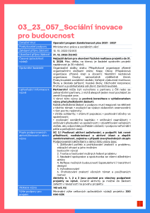 Výzva č. 03_23_057_Sociální inovace pro budoucnost