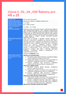 34. výzva OP JAK Šablony pro MŠ a ZŠ II