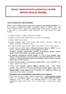 Granty ŽP 2020 - Jak vyplnit formulář, formát PDF