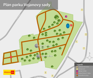 Vojanovy sady mapa