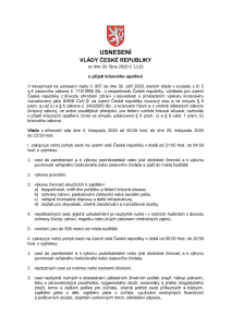 Aktuální krizové opatření podle usnesení Vlády České republiky ze dne 30. října 2020 č. 1113