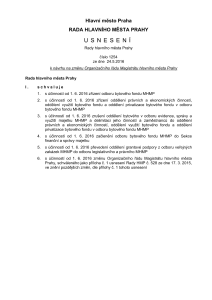 Usnesení Rady hlavního města Prahy číslo 1254 k návrhu na změnu Organizačního řádu Magistrátu hlavního města Prahy ze dne 24.5.2016