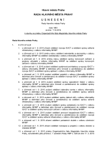 Usnesení Rady hlavního města Prahy číslo 1861 k návrhu na změnu Organizačního řádu Magistrátu hlavního města Prahy ze dne 11.8.2015