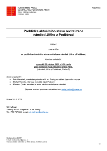 250424 - Pozvánka - REMINDER - Prohlídka revitalizovaného náměstí Jiřího z Poděbrad