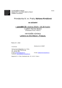 Vernisáž výstavy Letters to the Mayor: Prague