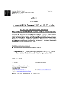 Tisková konference s tématem Nejčastější připomínky k návrhu Metropolitního plánu
