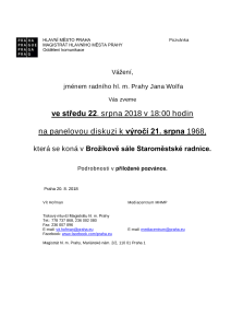Pozvánka na panelovou diskuzi k výročí 21. srpna 1968