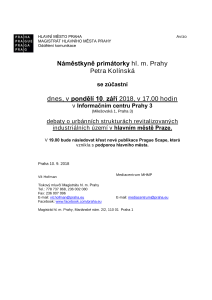 Debaty o urbánních strukturách revitalizovaných industriálních území v hlavním městě Praze