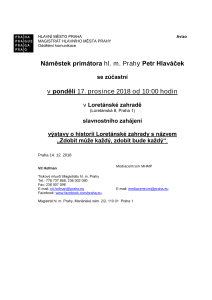 Výstava o historii Loretánské zahrady s názvem „Zdobit může každý, zdobit bude každý“