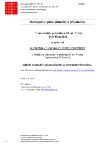 Metropolitní plán: aktuality a připomínky