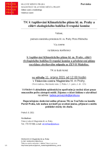 TK k naplňování Klimatického plánu hl. m. Prahy a cílům ekologického balíčku Evropské komise