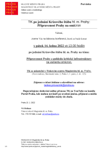 TK po jednání Krizového štábu hl. m. Prahy: Připravenost Prahy na omicron