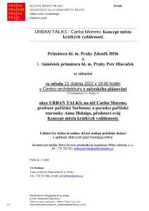 URBAN TALKS - Carlos Moreno: Koncept města  krátkých vzdáleností