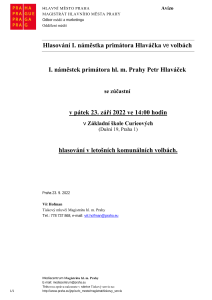 Hlasování I. náměstka primátora Hlaváčka ve volbách