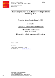 Hlasování primátora hl. m. Prahy ve volbě prezidenta republiky 2023