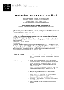 vedoucí oddělení „Kancelář památky světového dědictví“ v odboru „Kancelář ředitele Magistrátu“