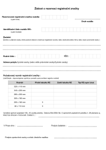 Doporučený vzor žádosti o rezervaci standardní RZ (určeno zejména pro dopravce)