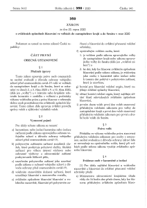 Zákon č. 350/2020 Sb., o zvláštních způsobech hlasování ve volbách do zastupitelstev krajů a do Senátu v roce 2020