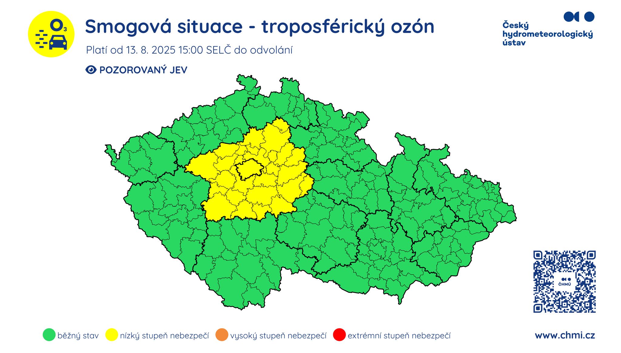 Smogová situace - mapa