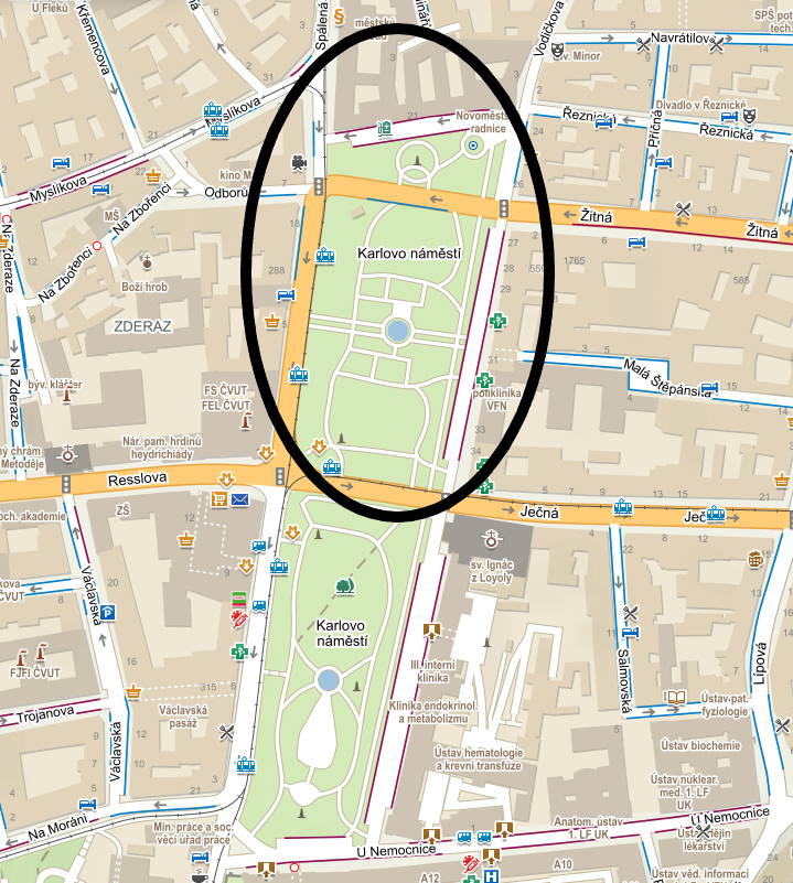Mapa – Karlovo náměstí