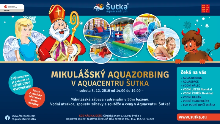 Mikulášský Aquazorbing v Aquacentru Šutka