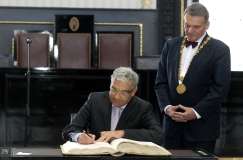 Pražský primátor Bohuslav Svoboda dnes přijal předsedu Poslanecké sněmovny Parlamentu Lucemburského 