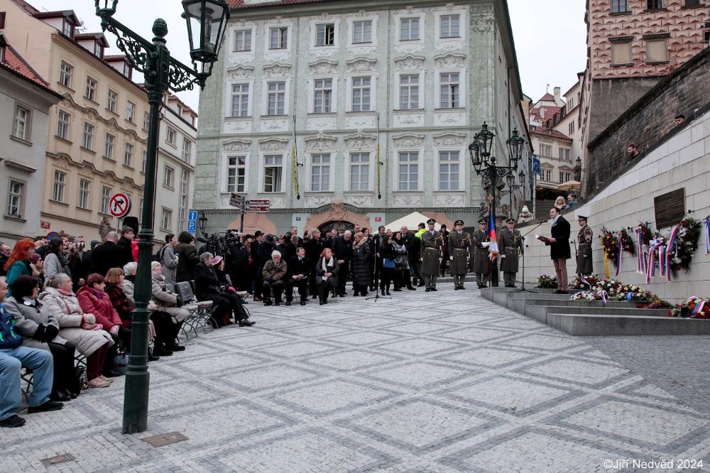 Tradiční pietní shromáždění připomínající pochod studenů za svobodu a demokracii na Pražský hrad v roce 1948